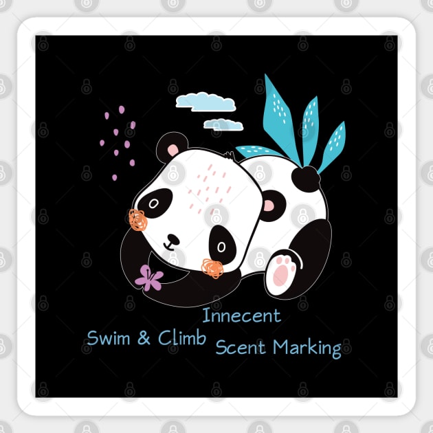 Panda - Swim & Climb - Educate Sticker by 1Nine7Nine